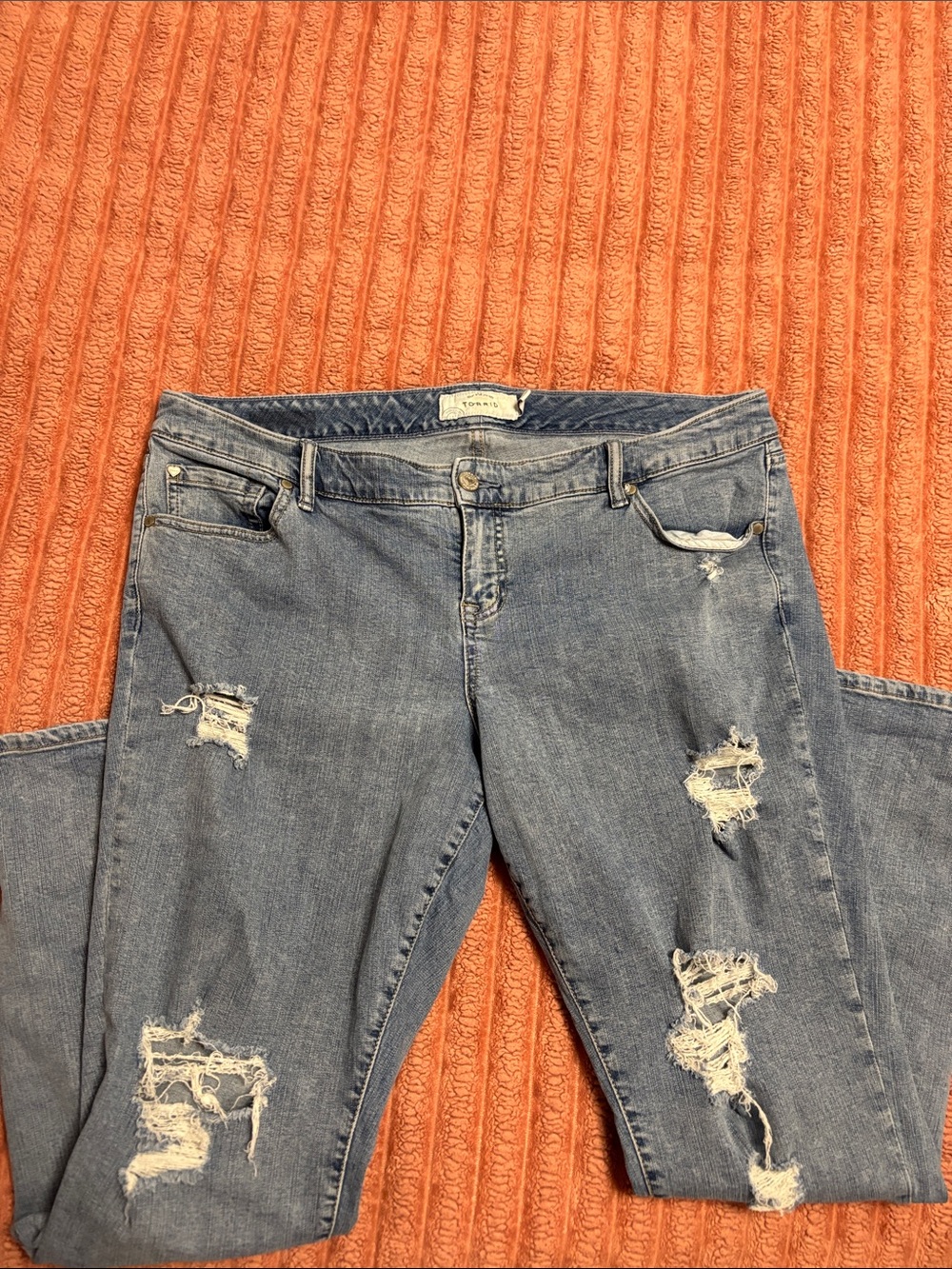 torrid Distressed Mid Wash Boyfriend Jeans